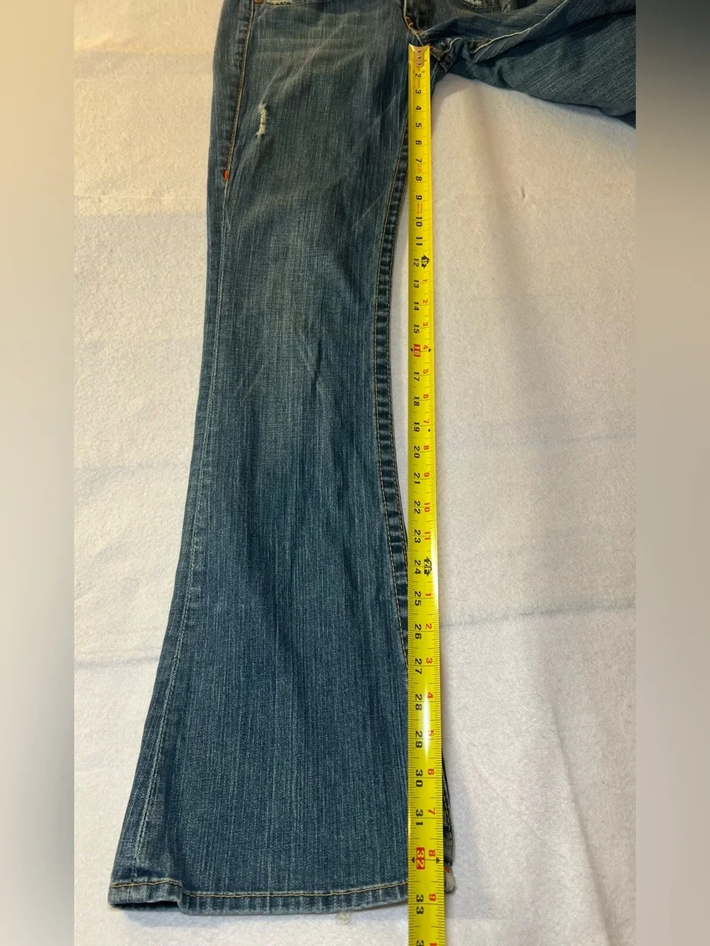 Vintage Women’s True Religion Joey Twisted Distressed Flare Jeans,Indigo Blue,29
